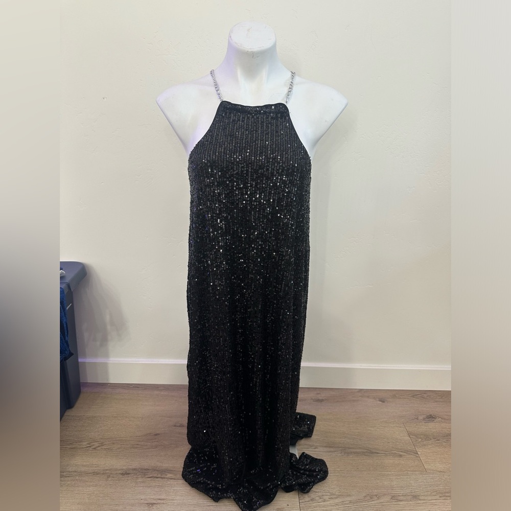 NBD black sequins dress